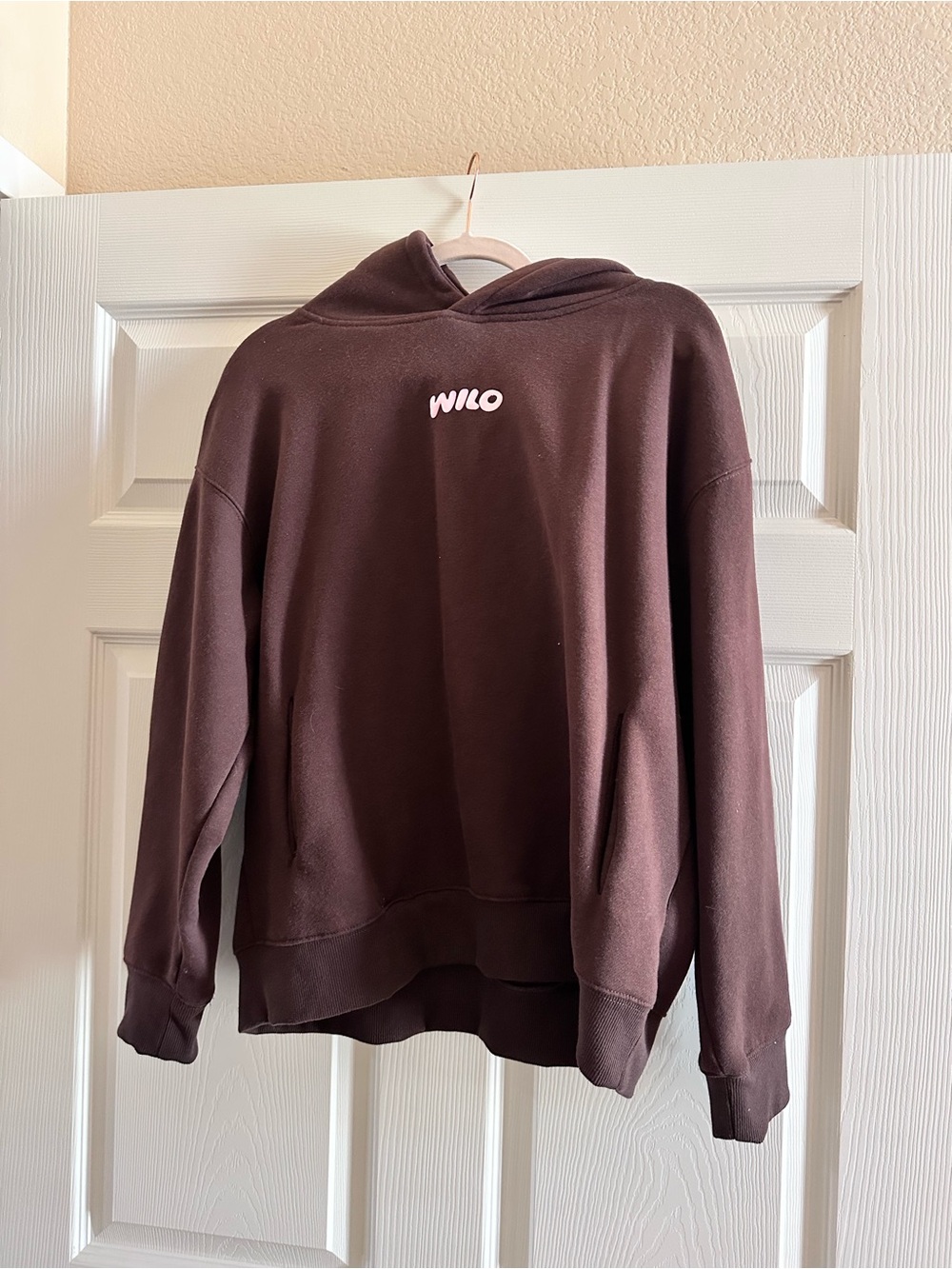 Wilo Women's Brown Hooded Pullover Sweatshirt